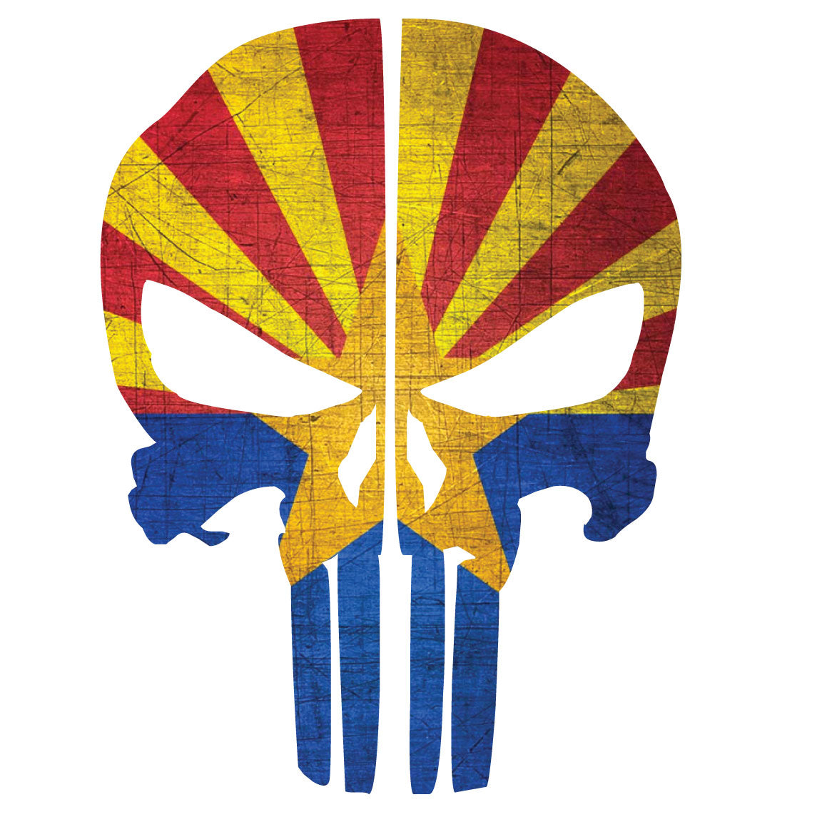 ARIZONA FLAG PUNISHER SKULL REAR HELMET REFLECTIVE HELMET DECAL