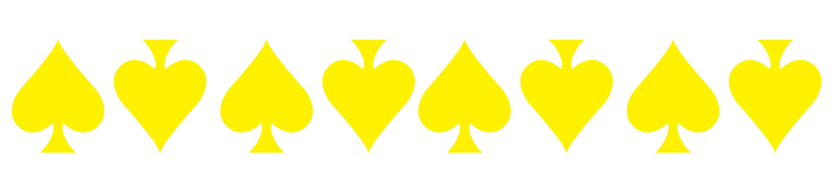 YELLOW REFLECTIVE ACE OF SPADE HELMET DECAL 8 PACK