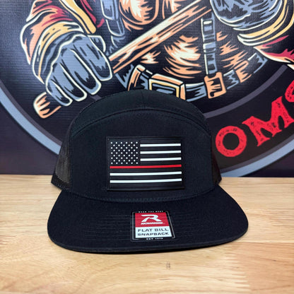 Thin Red Line American Flag PVC Patch Hat