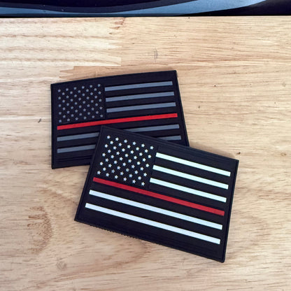 Thin Red Line American Flag PVC Patch Hat