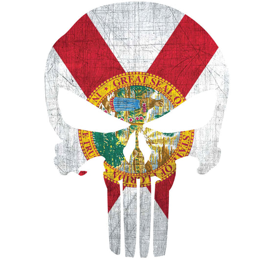 FLORIDA FLAG PUNISHER SKULL WINDOW DECAL