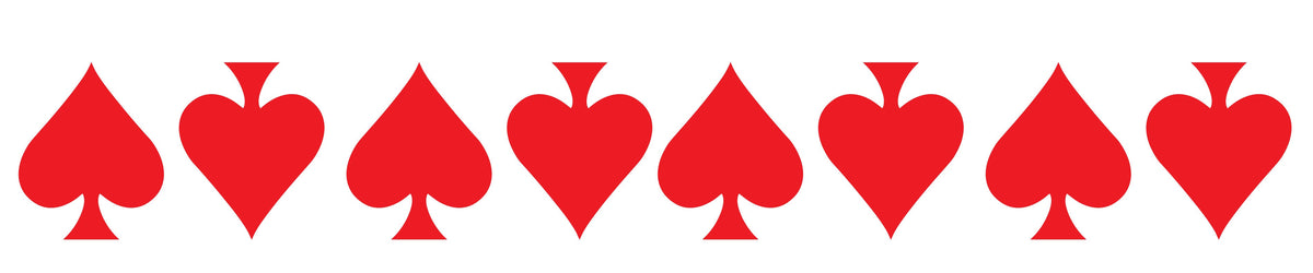 RED REFLECTIVE ACE OF SPADE HELMET DECAL 8 PACK