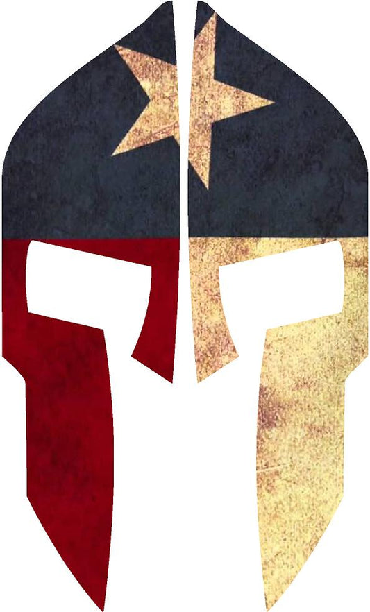 TEXAS FLAG SPARTAN REAR HELMET REFLECTIVE HELMET DECAL