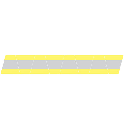 YELLOW/GREY TRIPLE STRIPE REFLECTIVE HELMET (TET) TETRAHEDRON 8 PACK