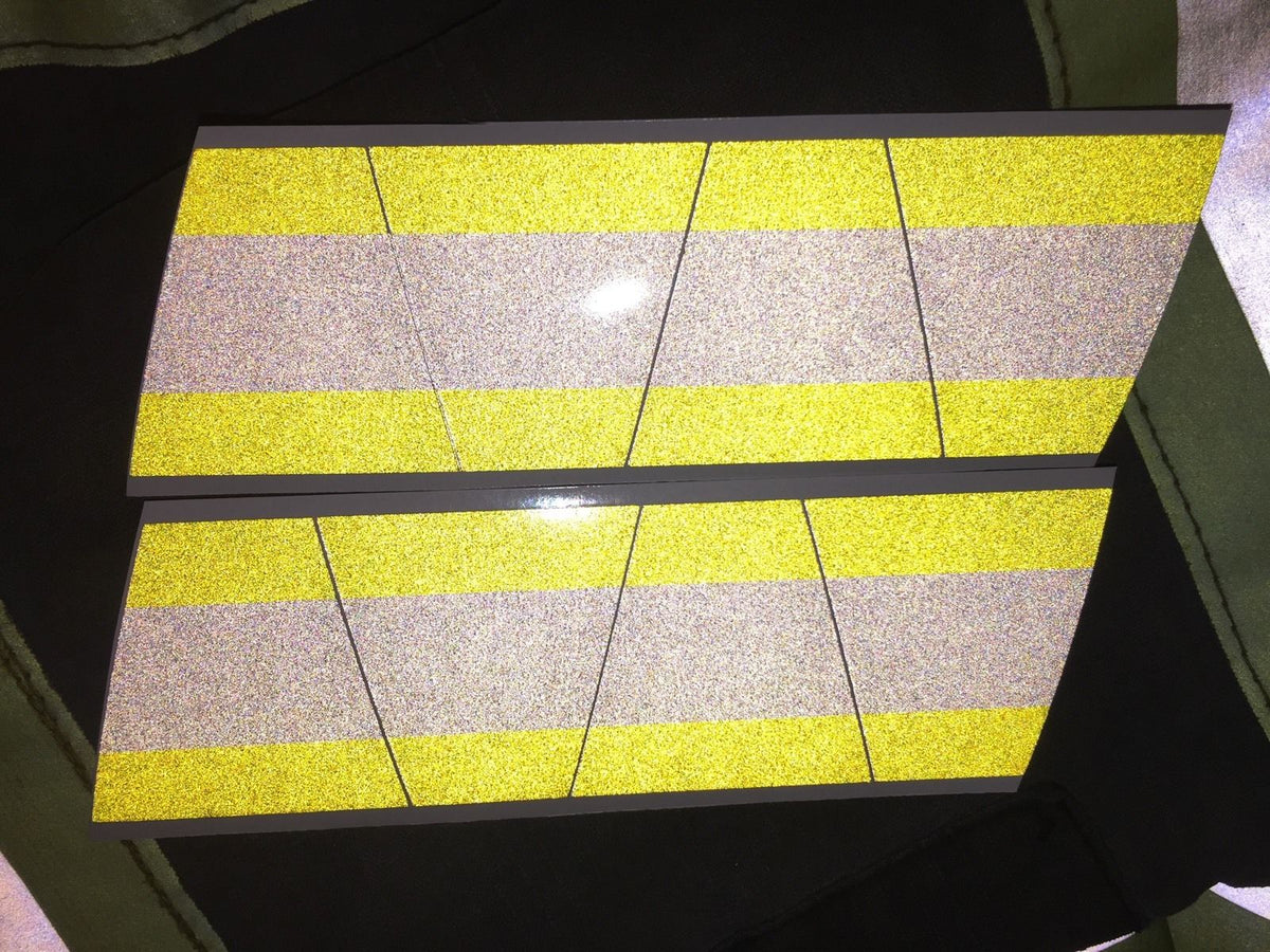 YELLOW/GREY TRIPLE STRIPE REFLECTIVE HELMET (TET) TETRAHEDRON 8 PACK
