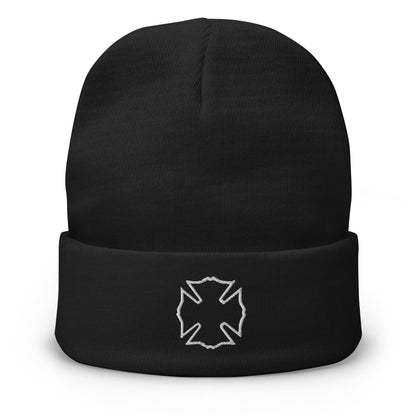 Maltese Cross Embroidered Beanie
